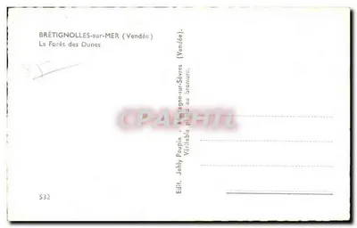 Brétignolles-sur-Mer — A Floresta das Dunas — Jehly, n° 532 — Verso