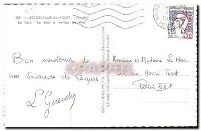 Notre-Dame-de-Monts — El Bosque - El Mar entre los Pinos — Ediciones JEHLY-POCUPIN — Reverso