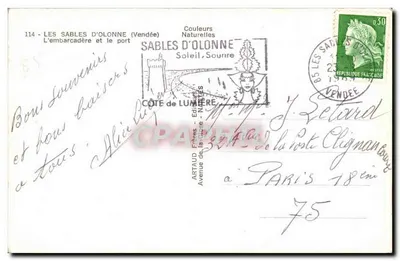 Les Sables-d'Olonne — Port i promenady nad morzem — Artaud Frères, nr 114 — Rewers