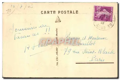Mailly le Camp — The entrance to the Camp, the old buildings — Imp. d'Art 'HELIAS' (Moselle) — Back
