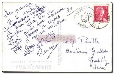 Basen St-Ferroul — widok z dykty — Société des Cartes Postales APA — Rewers