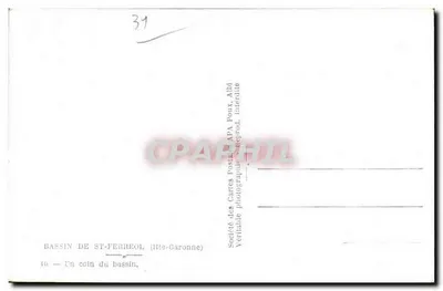 Basen St-Ferreol — Kąt basenu — Towarzystwo Kart Pocztowych APA Pour, Albi — Rewers