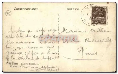 La Tour Magne w Nîmes — Ruiny rzymskie — Wydawca: La Tour Magne, LL. — Rewers