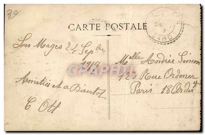 Nîmes - Esplanada — monumentalna fontanna z centralną statuą — wydawca nieznany, nr 24 — Rewers