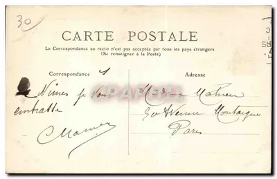 Nîmes - Bulwar Victor-Hugo — widok miejski z tramwajem — wydawca Pustec, n°8 — Rewers