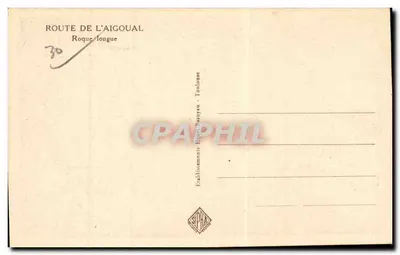 Strada dell'Aigoual — Roque-Toussou — Editore Henri Natuyau, Toulouse — Verso