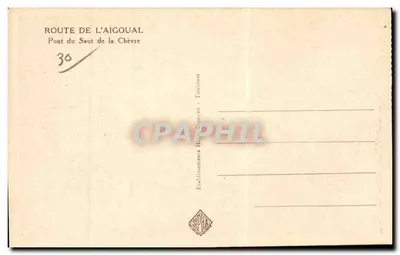 Pont du Saut de la Chèvre — Strada dell'Aigoual — Stabilimento H. Baynard - Toulouse — Verso