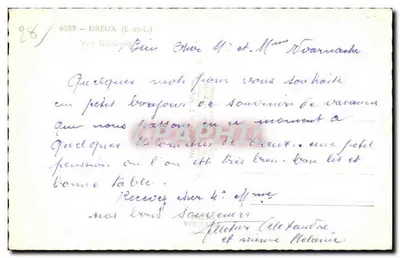 Vista geral de Dreux — Editor E. Mignon, n° 6289 — Verso