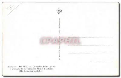 Túmulo da Princesa Marie d'Orléans — Capela de São Luís — H. Lemaire, escultor — Verso