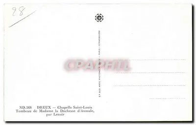 Túmulo da Duquesa de Aumale — Capela São Luís — por Lenoir — Verso