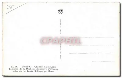 Túmulo da Duquesa de Orleães — mãe do Rei Luís-Philippe — Capela Saint-Louis, Paris — Verso