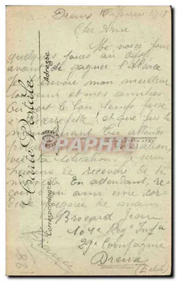 Dreux — O Hotel de Ville — Editor Eure & L. n°24 — Verso