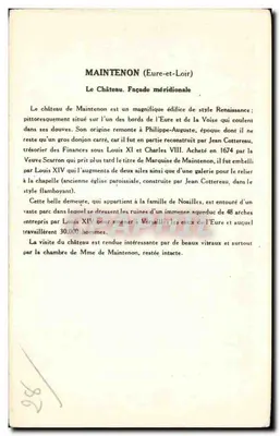 Maintenon (Eure-et-Loir) — Zamek (fałda południowa) — seria 3, wydawca Paul Auberge — Rewers