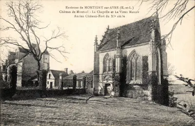 Arredores de Montigny-sur-Avre (E.-et-L.) — Castelo de Montuel, A Capela e O Velho Château — Velho Castelo-Fortaleza do Século XI — editor Léonard, editores, Brens