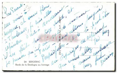 Margens da Dordogne no barragem — Bergerac — editor Cap — Verso