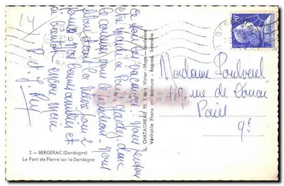 Bergerac — Pérola da Dordogne — L. Chatagneau — Verso
