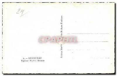 Bergerac — Igreja de Nossa Senhora — Edição Nartouze — Verso