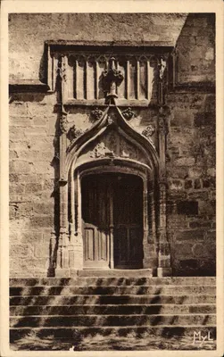 Excideuil (Dordogne) — Porta da igreja (lado sul) século XV, estilo Anne de Bretagne — Edição J. Bauch