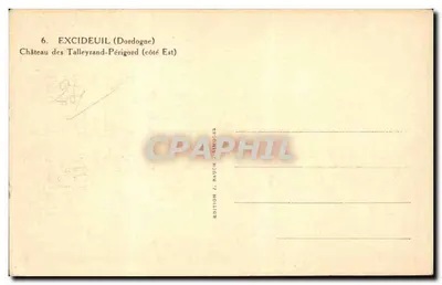 Excideuil (Dordogne) — Castelo dos Talleyrand-Périgord (lado Leste) — Edição J. Bauch — Verso