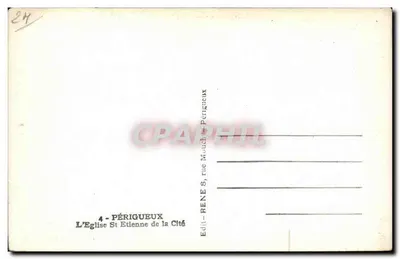 Kościół św. Etienne z Cité — Périgueux — Wyd. RENE, ul. Mouchet, Périgueux — Rewers