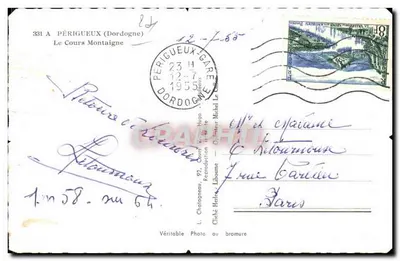 Widok lotniczy Périgueux — wydawca Elce, nr 2 — Rewers