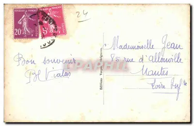 Droga do Périgueux z Arsault — stare domy pod skałami — Wydawnictwo Véga, Périgueux, n°37 — Rewers