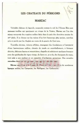 Castelo de Marzac — 9ª Série — Coleção da Salaison Pauvautere — Verso