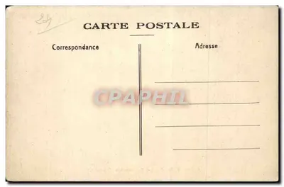Zamek Côte, w Bourdeilles (Dordogne) — widok zamku z wieżami i dachami na tle — wydawca nieznany — Rewers