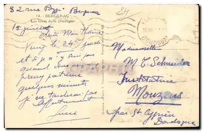 Brzegi Dordogne — Bergerac — wydawca V. Tassan — Rewers