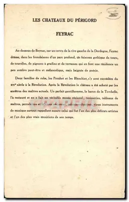 Kasteel van Feyrac — Collectie van de Oplossing Paulianberge — 9e Serie — Achterkant