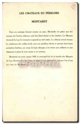 De Castelen van het Périgord — Montardy — Collectie van de Oplossing Pauauberge, 10e Serie — Achterkant
