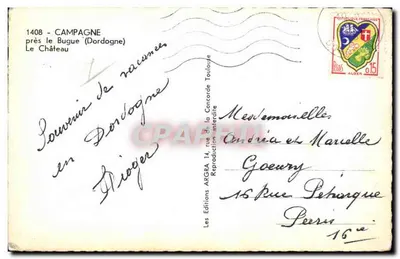 Castelo de Campagne — perto de Le Bugue (Dordogne) — Éditions ARGRA — Verso