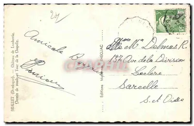 Castelo de Mallet — Torre de rondas — Éditions Moderne Théojac — Verso