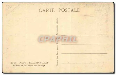 Vercors — Trasa Bois Barbou pod śniegiem — Wydawnictwo Jean Pain, Villard-de-Lans — Rewers