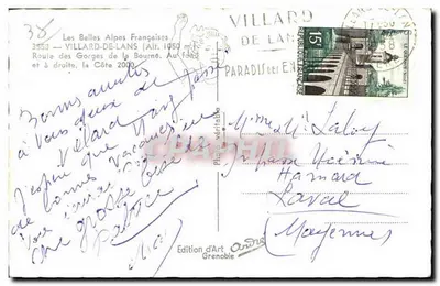 Villard-de-Lans — Piękne Alpy Francuskie — Wydawnictwo Sztuki Grenoble — Rewers