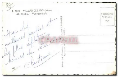 La Cigogne — Ogólny widok Villard-de-Lans (Isère) — Wydawnictwo La Cigogne — Rewers