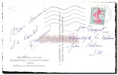 Biscarrosse — Lembrete de — editor L. Chatagneau — Verso