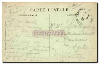 Mont-de-Marsan (Landes) — Vista pitoresca tirada do Ponte Delamarre — editor não identificado, número de série não visível — Verso