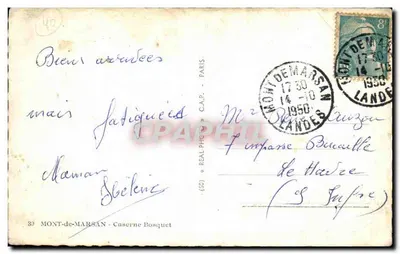 Mont-de-Marsan - Casa de Boinhas Bosquet — editor C.A.P. n°40 — Verso