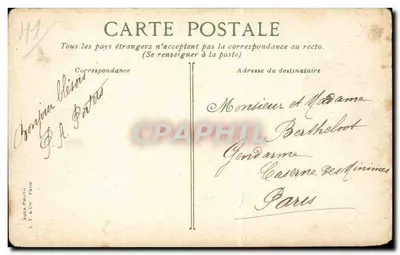 Blois — A Escola Normal — editor L.V. & Cie, n° 2250 — Verso