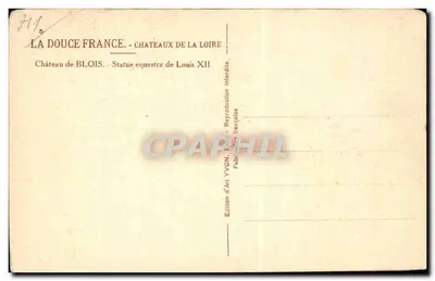 Château de Blois — Statue équestre de Louis XII — Édition d'Art YVON — Verso