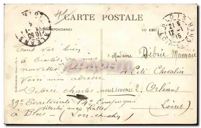 Blois — Igreja de São Vicente de Paulo e Praça Victor-Hugo — E.A. n°120 — Verso