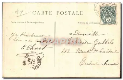 Blois — Hotel de Ville e o Mail — B. K., Paris, n° 59 — Verso