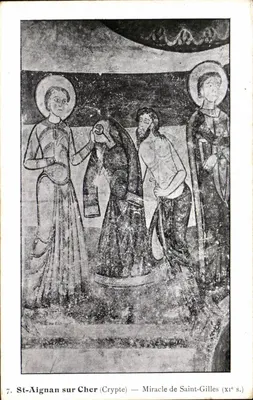 St-Aignan sur Cher — Cripta — Milagre de São Gil (século XI)