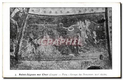 Saint-Aignan sur Cher — Cripta — Pietá — Grupo dos Doadores (século xiv)