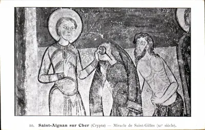 Saint-Aignan sur Cher (Crypte) — Milagre de São Gil (século XI)