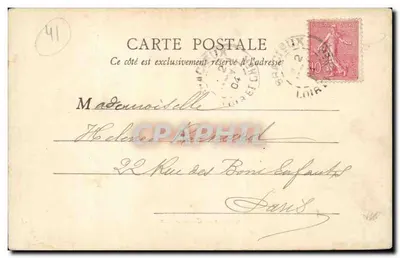Kasteel van Chenonceaux — uitzicht op het kasteel over de Cher — B.F., Parijs, n° (2) — Achterkant