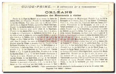Orléans — Place de la République et Tour du Beffroi — Carta postale n°30, edita da Carte-Collection de Lax — Verso