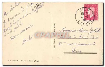 Gien — Kąt plaży — Wydawnictwo Gien (Loiret) — Rewers