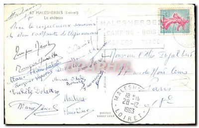 Zamek w Malesherbes — Loiret — Wydawnictwo Artystyczne Rameau, nr 197 — Rewers